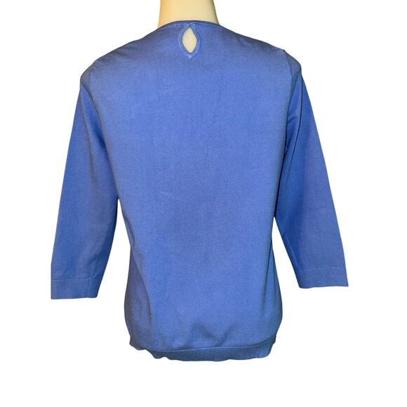 Talbots Women’s 3/4 Sleeve Lightweight Tunic Sweater Top Blue Size Small - Picture 2 of 6